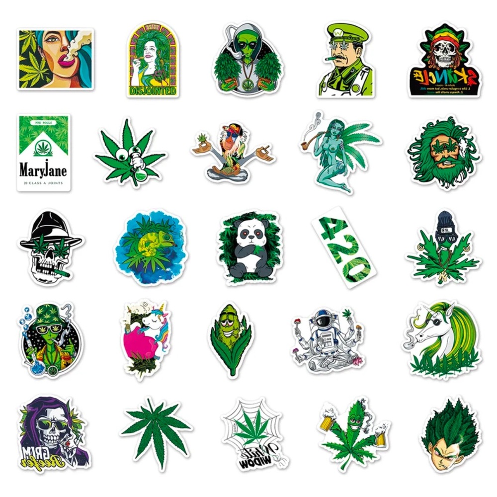 NEW Lot of 25 Weed stickers
